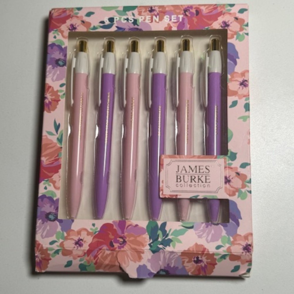 James Burke Collection 6 piece pen set new in box